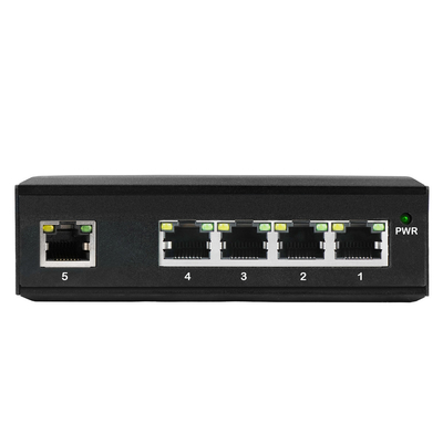 El interruptor Unmanaged portuario Gigabit Ethernet de 5 POE Uplink 120W Mini Case rugoso