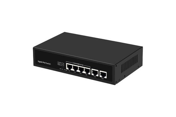 6 puertos Gigabit DC52V 1.25A POE Ethernet Switch 12Gbps AC 100 ~ 240V