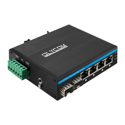 Dos SFP Din Mount Poe Switch 1000 Mbps 4 puertos, cámara IP Poe Switch para el sistema de CCTV