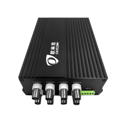 Convertidor de vídeo HD de fibra óptica de 1550nm con RS485 Data 8ch Port 1080p AHD CVI TVI 20km Extensor Bnc