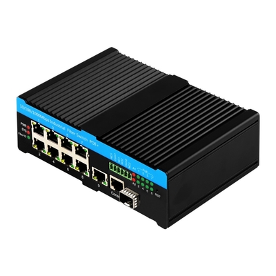 8 puertos Gigabit BT PoE Switch administrado con 1 SFP / Copper Uplink 480W Tipo Din de presupuesto