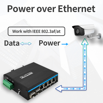 6 puertos Industrial Poe Switch no administrado 10/100M 2 Fibra 4 puertos Ethernet Switch
