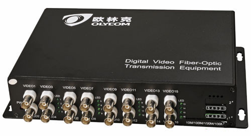 Transmisor y receptor de vídeo óptico BNC Convertidor WDM Análogo 16ch Para cámara de CCTV digital