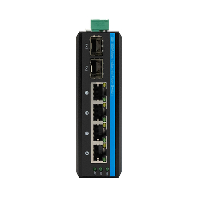 6 puertos Gigabit Switch POE no administrado con 2 Sfp Switch de fibra DC48V de entrada