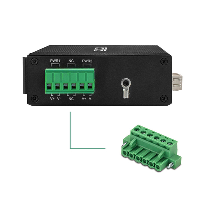 Medios carril del dinar del gigabit del convertidor de Ethernet industrial portuaria dual de la potencia de entrada 2 que monta a Mini Size