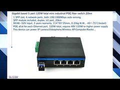 Harsh Outdoor 5-Port Gigabit Optical POE Switch, Industrial DIN-Rail Fiber Converter