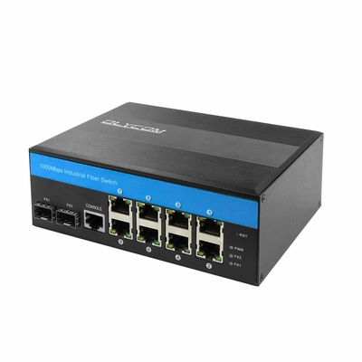 Calidad  Industrial Gigabit Ethernet L2 Managed Switch 8 X Gigabit Ports 2 X SFP Slots DIN-Rail Mount IP40 with Vlan Qos LACP STP fábrica