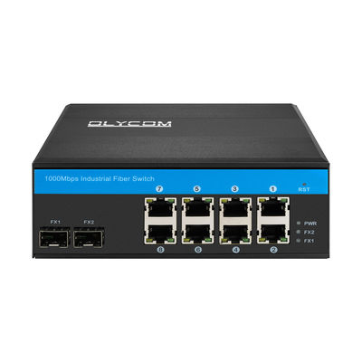 Calidad  48VDC DIN Rail Mounting Industrial Unmanaged POE Switch 8 Gigabit RJ45 Ports fábrica