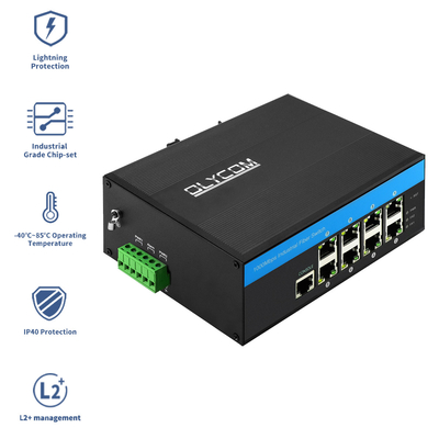 Ethernet manejable POE de 2 capas cambia 48v 8 el gigabit portuario 802.3af/en 240w