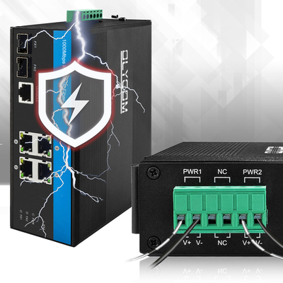 Switch PoE para exteriores gestionado por web, 4 puertos 2.5G, fibra, Ethernet reforzado para vídeo CCTV, CE