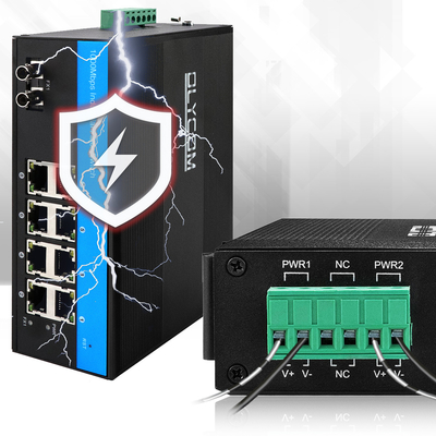 Switch PoE industrial gestionado de 8 puertos ST Fibra Gigabit Red no gestionada CE FCC IP40