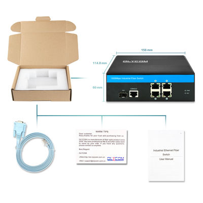 Interruptor Ethernet industrial inteligente gestionado con 5 puertos de red gigabit SFP Puertos de fibra IP40