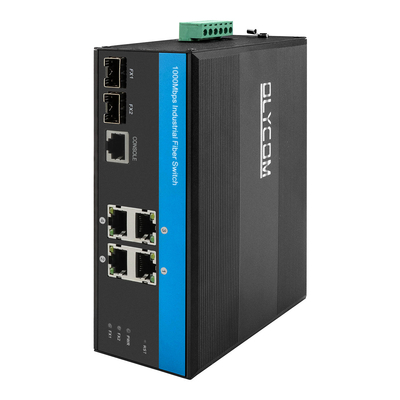 Interruptor Ethernet administrado industrial 2.5G SFP Fibra de conexión ascendente Gigabit IP40 24VDC sin ventilador