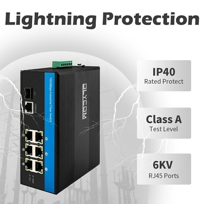 Gigabit Industrial Managed PoE Switch 7 puerto con anillo de fibra 2.5G manejable