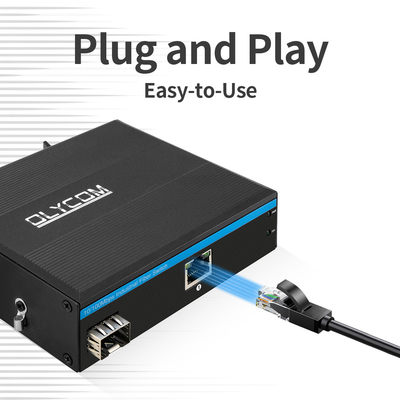 Medios fibra del convertidor 1 del POE de Ethernet industrial de la fibra a 1 UTP para la cámara IP