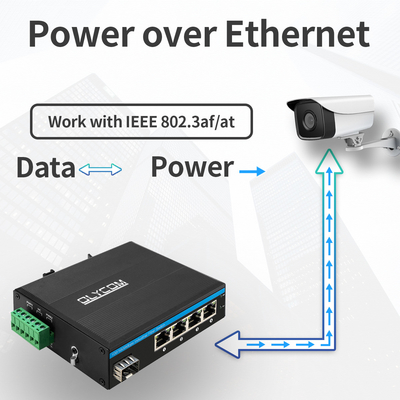 El gigabit POE de la red del Sfp cambia poder sobre Ethernet 4+1 puertos