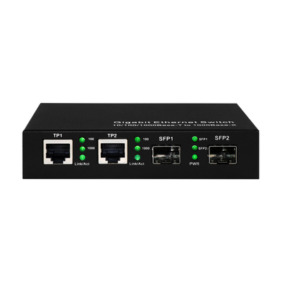 Conmutador de fibra óptica Ethernet comercial 4 puertos Sfp Gigabit no administrado