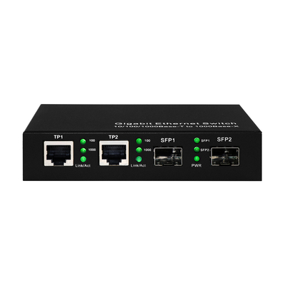 Interruptor Ethernet comercial de Gigabit 4 puertos Sfp Fibra óptica sin administrar DC5V