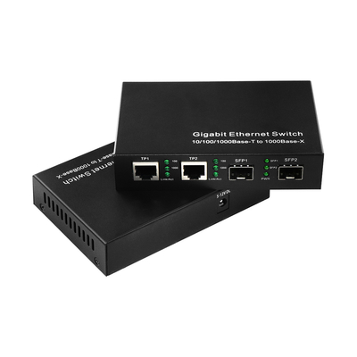 Conmutador de fibra óptica Ethernet comercial 4 puertos Sfp Gigabit no administrado