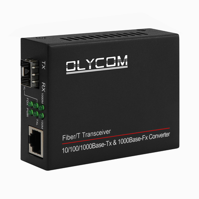 1G SFP Convertidor de medios Gigabit Ethernet de fibra óptica sin administrar Mini tamaño Negro DC5V