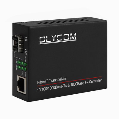 1G Convertidor Ethernet de fibra óptica SFP no administrado Tamaño mini Negro DC5V