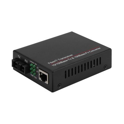 Convertidor de medios de fibra óptica de Gigabit 20KM Conector SC dúplex de modo único no administrado