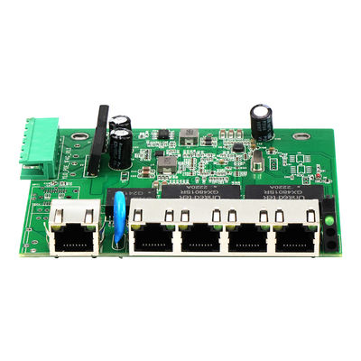 Switch de red E-Mark de 5 puertos PCBA Gigabit no administrado 12V 24V carril DIN con certificación CE