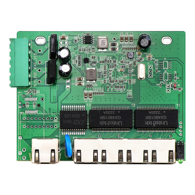 5 puertos E-Mark Interruptor de red industrial PCBA Gigabit basado no administrado 12V 24V