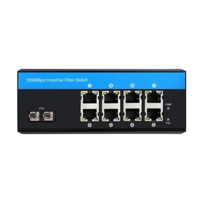 8 puertos con conmutador de red industrial de gigabit sin administrar ST Fibra en modo único 30Km DC24V