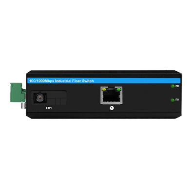 Convertidor de medios Gigabit PoE industrial 30W DC48V Carcasa metálica robusta no gestionada