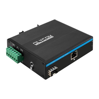 Convertidor de medios PoE industrial 15.4W/30W Potencia 100/1000M Gigabit Ethernet SFP sin administrar