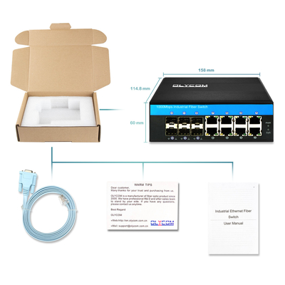 Interruptor Ethernet Gigabit Administrado Industrial 1G/2.5G Las ranuras ópticas SFP ERPS Anillo IP40