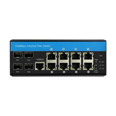 Capa 3 Interruptor administrado industrial Gigabit Ethernet 12 puertos ERPS RSTP DIN Rail CE