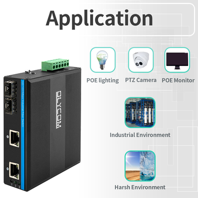 4 puertos Gigabit Switch Ethernet no administrado 100/1000M Fibra Din Rail de adaptación automática