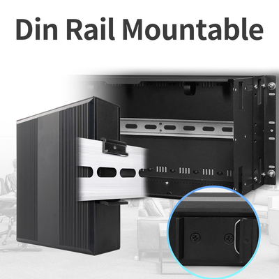 4 puertos Gigabit Switch Ethernet no administrado 100/1000M Fibra Din Rail de adaptación automática