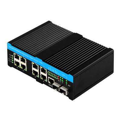 Gigabit L2 Gestionado 90W PoE Switch 10 puertos con 2 puertos combinados robusto 48V PoE activo