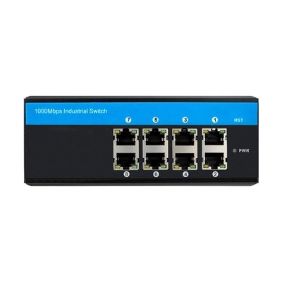Interruptor de red industrial E-Mark de 8 puertos Gigabit Ethernet sin administrar