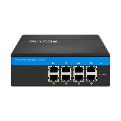 Interruptor de red industrial E-Mark de 8 puertos Gigabit Ethernet sin administrar