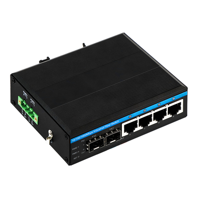 6 puertos Gigabit Gestionado Interruptor de red endurecido tamaño compacto doble potencia DC12V