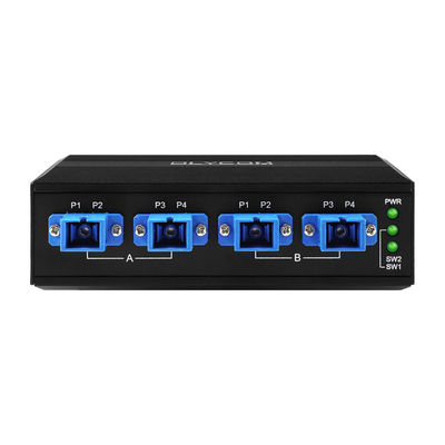 4 puertos de desvío óptico SC/UPC CONECTOR SIMPLEX 1310/1550NM DC24V DIN montado