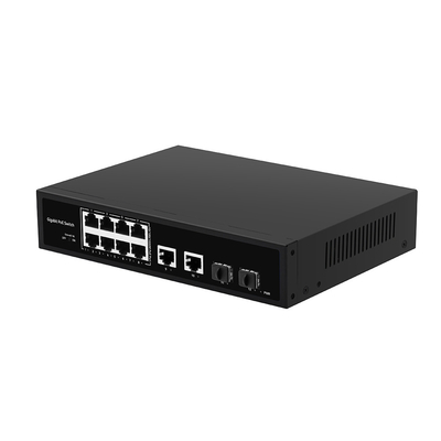 8 puertos POE Gigabit Fiber Switch POE Watchdog con 4 puertos SFP / RJ45 de enlace ascendente 120W