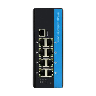 8 Puertos administrados DC48v Interruptor Ethernet Industrial Din Rail Interruptor de red Gigabit