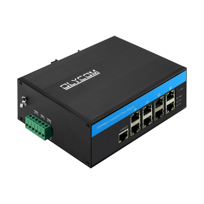 8 Puertos administrados DC48v Interruptor Ethernet Industrial Din Rail Interruptor de red Gigabit