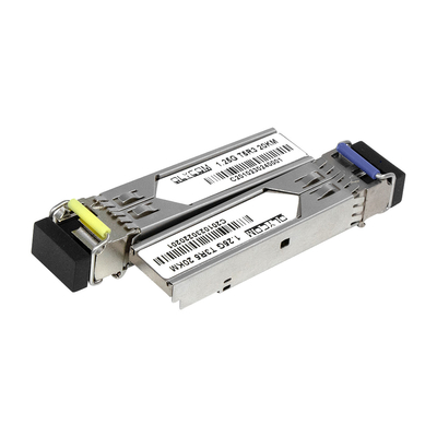 Transceptor de fibra única 20KM 1.25G Puerto LC 1310nm/1550nm DDM de grado comercial