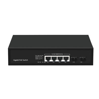 4 puertos Gigabit PoE Switch 60W Fibra SFP de presupuesto sin administrar con extensión VLAN de 250 metros
