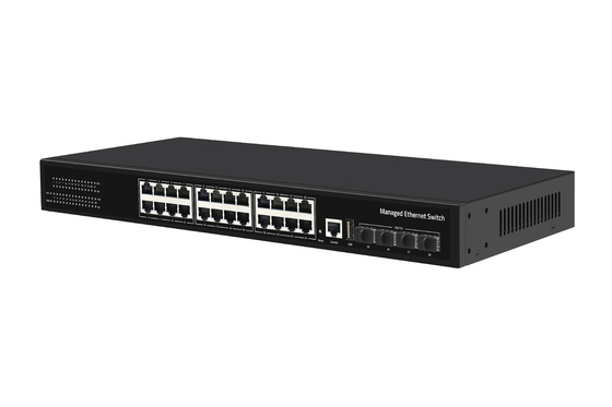 28 puerto 10/100/1000Mbps Ethernet administrado CCTV POE Switch soporte PoE Af/At con 4*10G SFP+