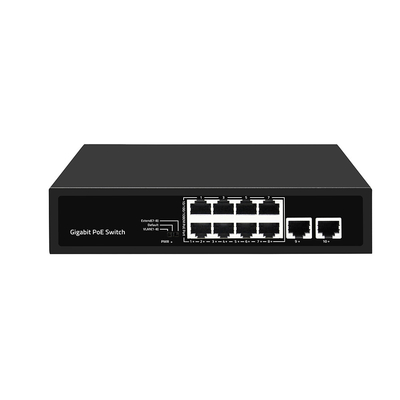 8 puertos con conmutador de red Gigabit PoE VLAN de 250 metros AI PoE 120W presupuesto no administrado