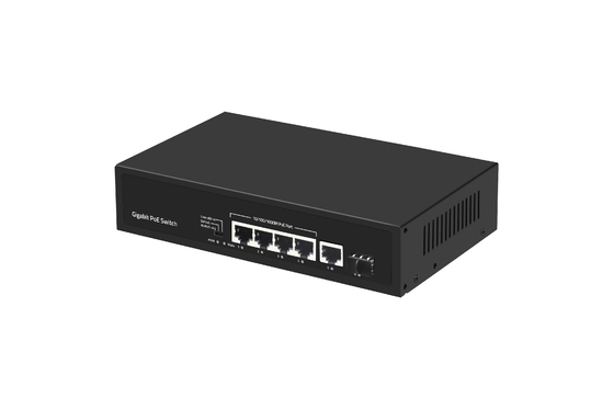6 puertos 10/100/1000mbps Conmutador de fibra POE con 4 puertos