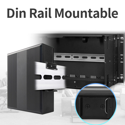 Interruptor Poe industrial no administrado con 5 puertos Gigabit Network 15.4W/30W Standard 120W Din Rail