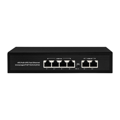 OEM ODM Ethernet rápido 10/100mbps 4 puertos Poe Switch con 2 puertos de conexión ascendente